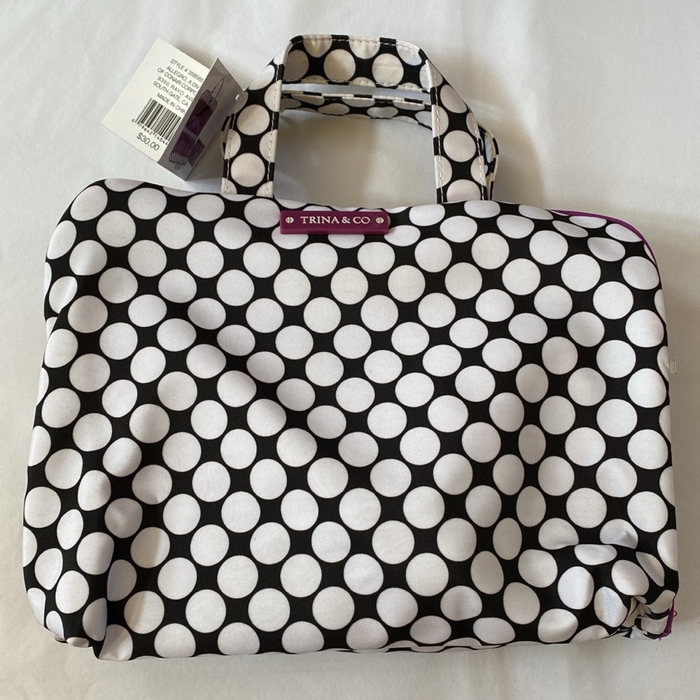 Black and White Polka Dot Cosmetic Tote